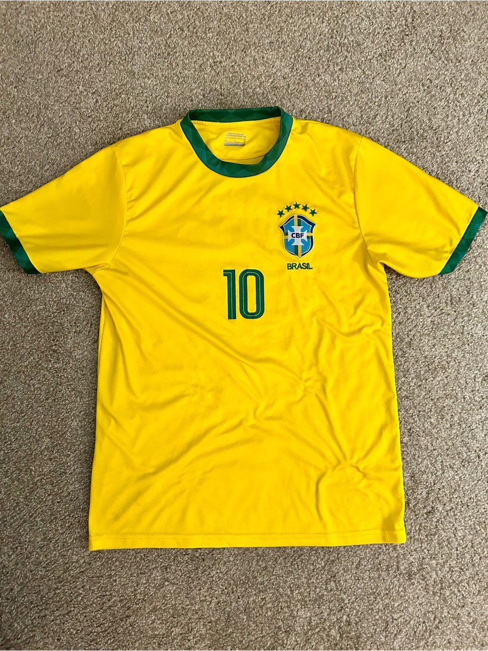 Brazil National Team #10 Soccer Jersey - Yellow & Green